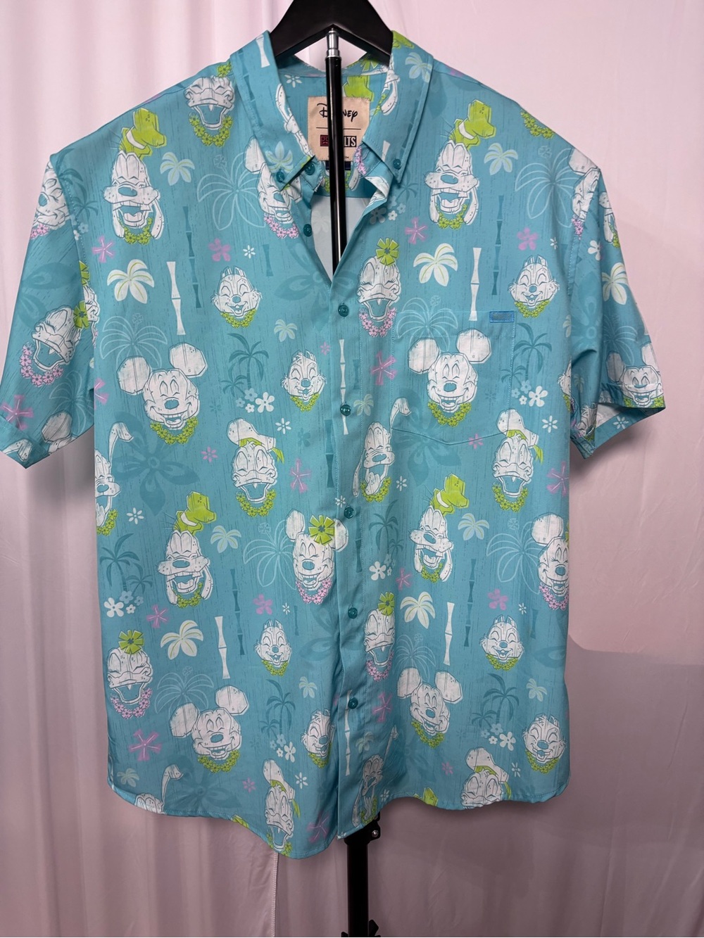 Disney RSVLTS  Mickey & Friends Hawaiian Print Button-Up Shirt